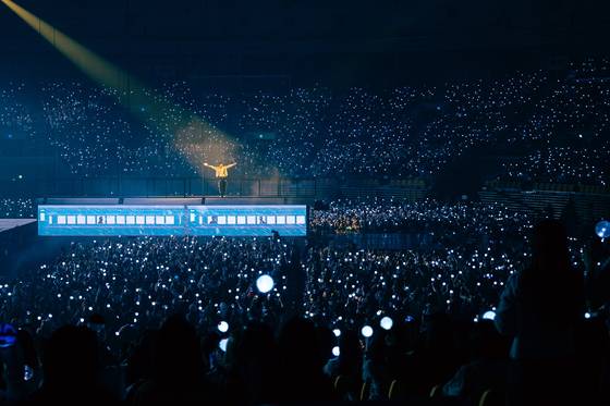 J-Hope performs at the KSPO Dome, Seoul, Sunday. (Big Hit Music)