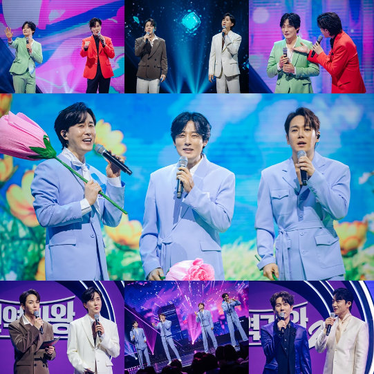 ‘현역가왕2’ 본선 2차전에서 한 팀이었던 강문경, 신유, 환희가 ‘현역가왕2 갈라쇼’에서 때아닌 ‘삼각관계’를 발발시켜 현장을 발칵 뒤집는다.사진=크레아스튜디오 제공