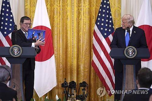 미일 정상 공동 기자회견 [AP=연합뉴스 재판매 및 DB 금지]