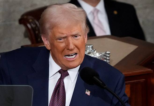 도널드 트럼프 미국 대통령이 4일(현지시간) 미국 워싱턴DC 연방의회에서 의회연설을 하고 있다. (사진=게티이미지)