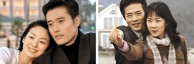 카지노를 배경으로 청춘의 승부사와 사랑을 그린 '올인'(왼쪽)과 선과 악이 대립하며 빚어지는 네 남녀의 처절한 사랑 이야기인 '천국의 계단'.