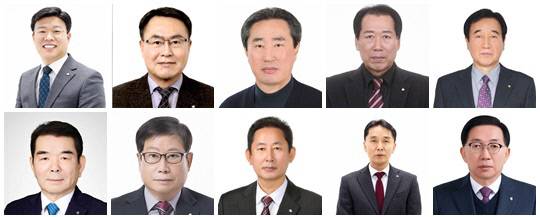 이재창 충청새마을금고 (시계방향) , 이호상 유구새마을금고, 임흥복 인삼시장새마을금고 , 장교순 합동새마을금고 , 장기성 정우새마을금고, 조준기 금오새마을금고 , 조인상 놀뫼새마을금고, 정선구 태안새마을금고, 전윤식 금강새마을금고 ,장상현 삽교새마을금고