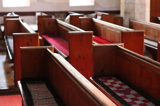 교회 장의자. 게티이미지뱅크