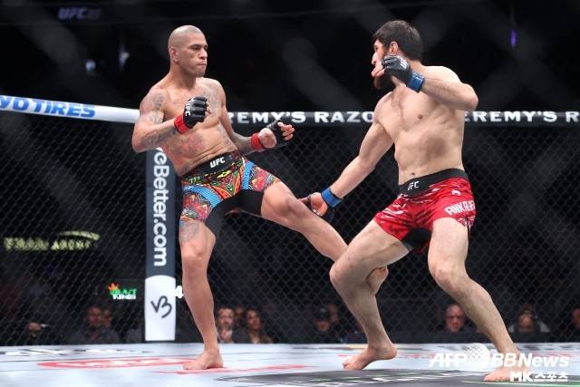 알렉스 페레이라는 4차 방어에 실패, 라이트 헤비급 타이틀을 내려놓게 됐다. 사진(라스베이거스 미국)=AFPBBNews=News1