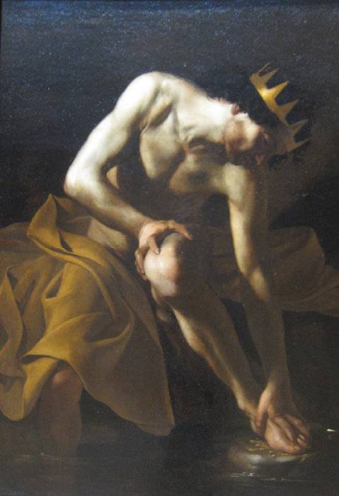 팍톨로스강의 원류에서 몸을 씻는 미다스. [Bartolomeo Manfredi]