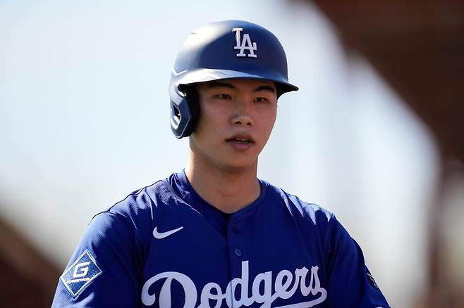 ▲ 메이저리그 개막 엔트리에 들기 위해 공격에서 조금 더 분발할 필요가 있는 김혜성 ⓒ연합뉴스/AP통신