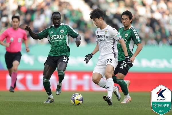 ▲ 전북 현대가 강원FC에 극장골을 내주며 0-1로 패했다. ⓒ한국프로축구연맹