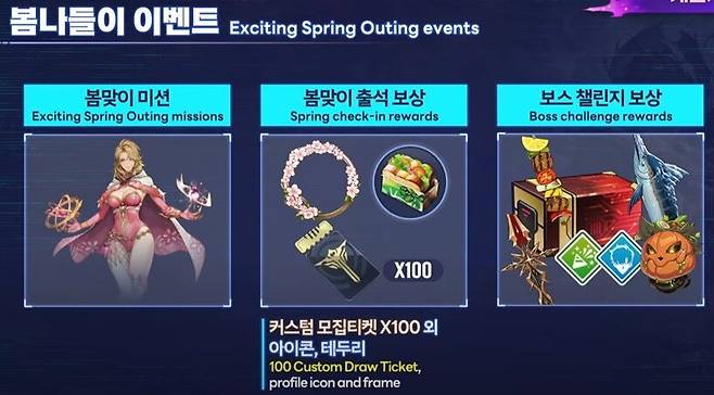 ▲ 커스텀 모집 티켓 100개와 금미호 등 엄청난 보상이 제공