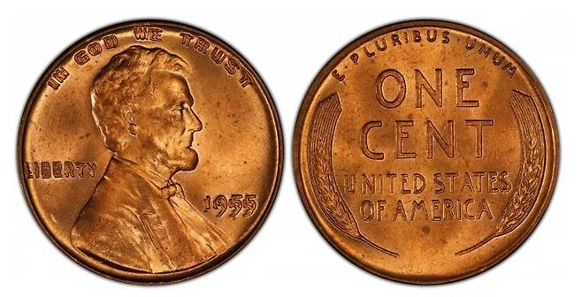 1955년 발행된 ‘링컨 페니’. 위키미디어 커먼스 캡처