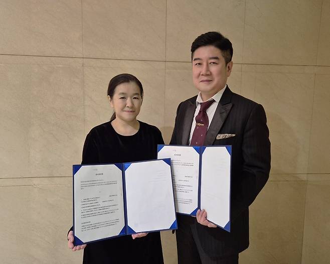 사진=피스챌린지그룹(주) 차영철 회장과 후지이 유우코 일본 FUJI 대표