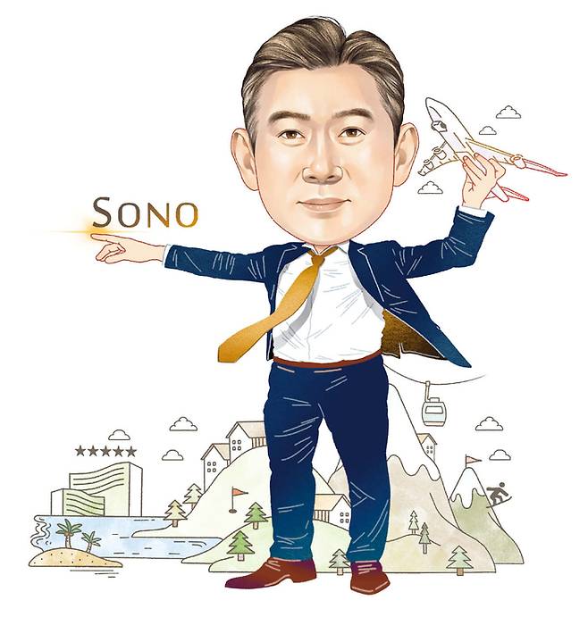 서준혁 대명소노그룹 회장 1980년생/ 미네소타대 경제학과/ 2007년 대명그룹(현 대명소노그룹) 입사/ 2010년 대명레저산업(현 소노인터내셔널) 사내이사/ 2011년 대명소노시즌 대표이사/ 2018년 소노인터내셔널 부회장/ 2023년 소노인터내셔널 회장(현) [일러스트 : 강유나]