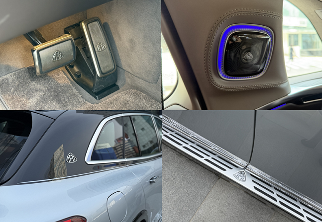 메르세데스-마이바흐 EQS SUV 곳곳에 배치된 마이바흐 로고./사진=백유진 기자 byj@