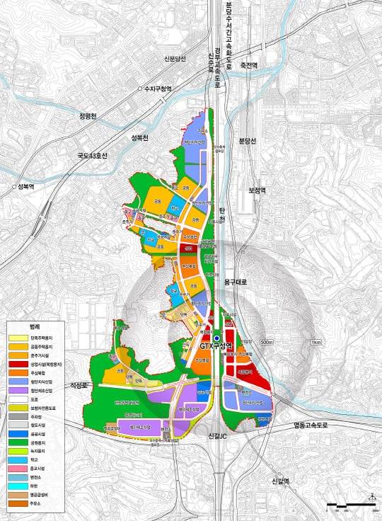 용인 플랫폼시티 도시개발사업 토지이용계획도. /경기도 제공