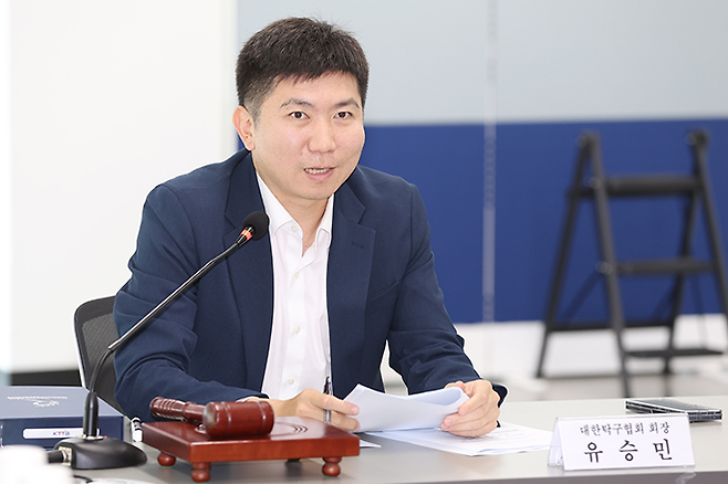 제24대 대한탁구협회장 시절 유승민. 사진=대한탁구협회 제공