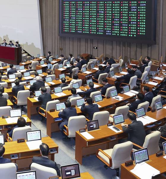 13일 국회에서 상법 일부개정법률안이 가결되고 있다. 이사의 충실 의무 대상을 기존 ‘회사’에서 ‘회사 및 주주’로 넓히고 전자주주총회 도입을 의무화하는 내용 등이 담겼다. 임현동 기자