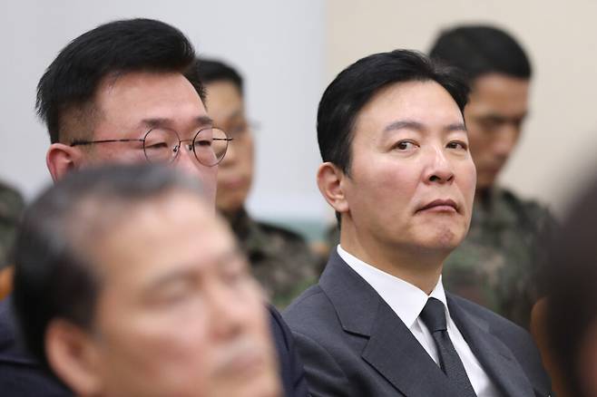 김성훈 대통령경호처 차장이 지난 1월22일 국회에서 열린 '윤석열 정부의 비상계엄 선포를 통한 내란 혐의 진상규명 국정조사 특별위원회' 1차 청문회에 출석한 모습. ⓒ시사저널 박은숙