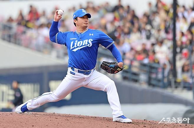 삼성 오승환이 15일 시범경기 광주 KIA전에 등판해 투구하고 있다. 오승환은 마무리투수가 아닌 셋업맨으로 올 시즌을 맞이한다. 사진제공｜삼성 라이온즈