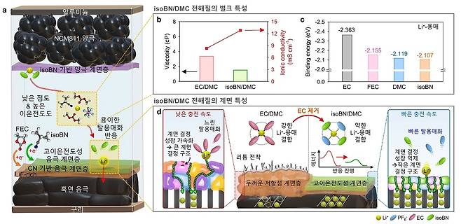 리튬 이온 배터리의 전해질 용매 원리  [KAIST 제공. 재판매 및 DB 금지]