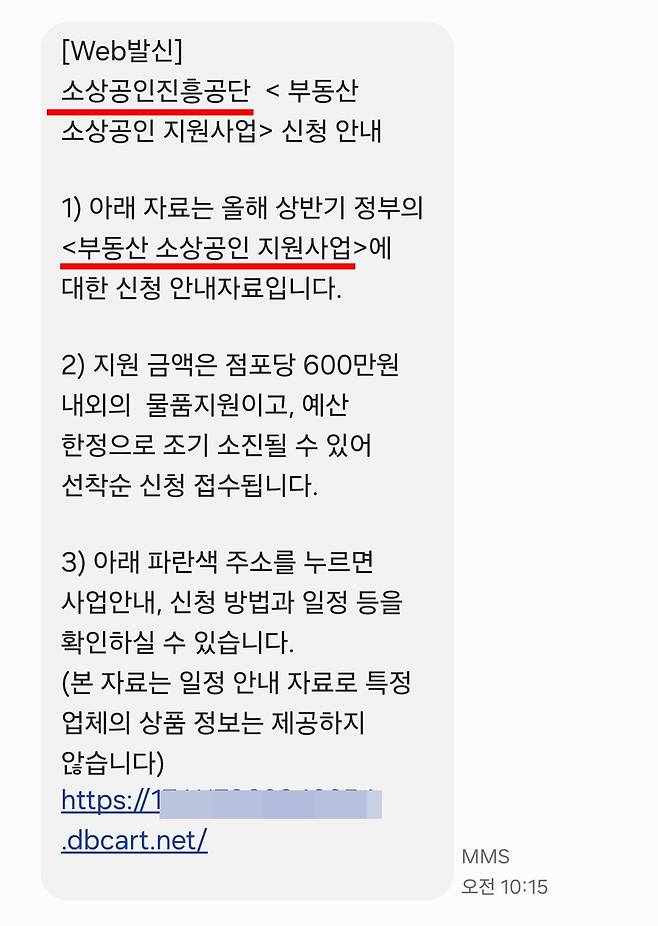 피싱 문자 (독자 제공)