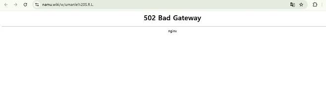 온라인 정보 사이트 나무위키에서 18일 오전 9시10분쯤부터 한 시간 정도 접속 장애 현상이 나타났다. /나무위키 화면 캡처