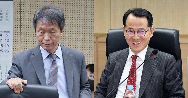 김용원 국가인권위원회 상임위원(왼쪽)과 이충상 전 인권위 상임위원. 한겨레 신소영·김태형 기자\\