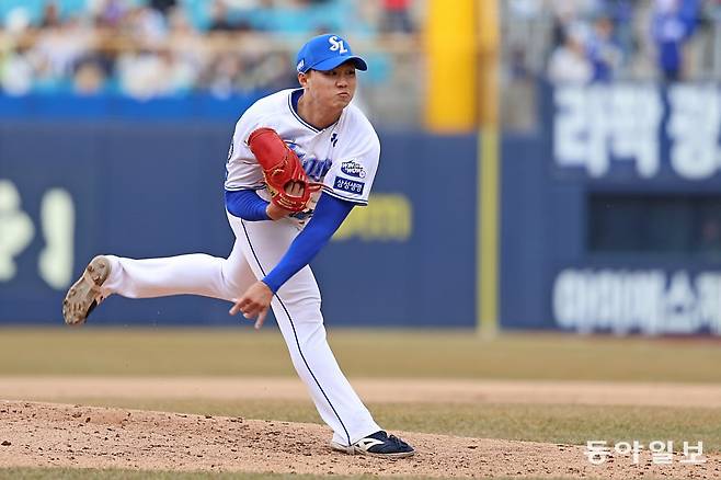 해설위원 3인의 선택을 받은 삼성 신인 배찬승. 삼성 제공