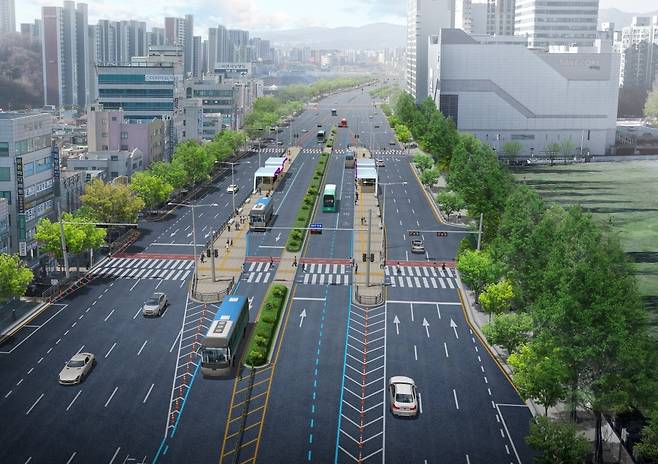 간선급행체계(BRT) 전용차로 조감도