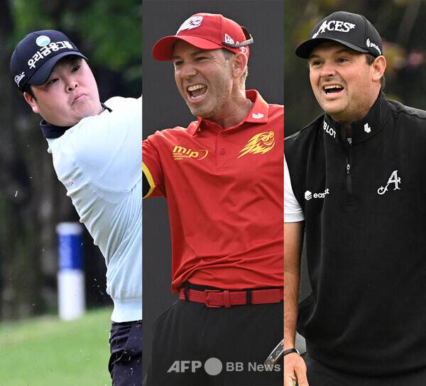 2025년 아시안투어 '인터내셔널 시리즈 마카오'에 출전한 황중곤 프로. 세르히오 가르시아, 패트릭 리드. 사진제공=ⓒAFPBBNews = News1