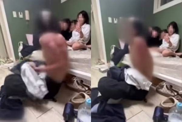 대전에서 10대 가출 청소년들이 남자 중학생을 감금·폭행하고 이를 SNS로 생중계한 사건이 발생했다. 사진은 가출팸이 남자 중학생을 괴롭히는 모습. /사진=JTBC '사건반장' 캡처