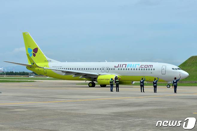 진에어 항공기 모습. /뉴스1 ⓒ News1 최창호 기자