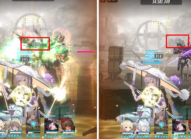 ▲ 크라운 vs 트리나의 일섬 대미지 차이. 전격 솔레의 한자리는 예약됐다