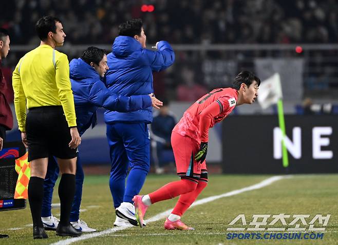 20일 고양종합운동장에서 열린 대한민국과 오만의 2026 북중미 월드컵 아시아지역 3차 예선, 이강인이 백승호 대신 투입되고 있다. 고양=허상욱 기자wook@sportschosun.com/2025.03.20/