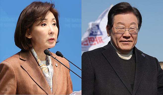 국민의힘 나경원 의원, 더불어민주당 이재명 대표[연합]
