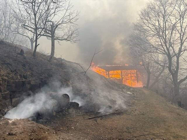 22일 오전 경북 의성군 안평면 괴산리 야산에서 산불이 발생해 확산중이다. 경상북도소방본부