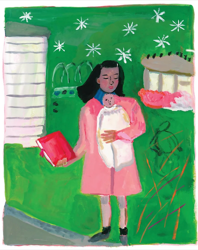 ‘인형과 책을 든 소녀’. ⓒMaira Kalman