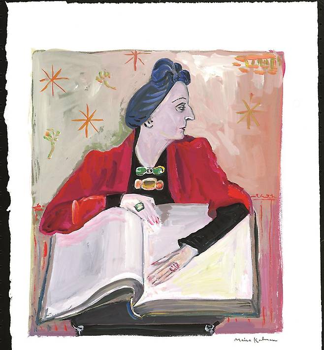 ‘커다란 책을 안고 있는 이디스 시트웰’. ⓒMaira Kalman