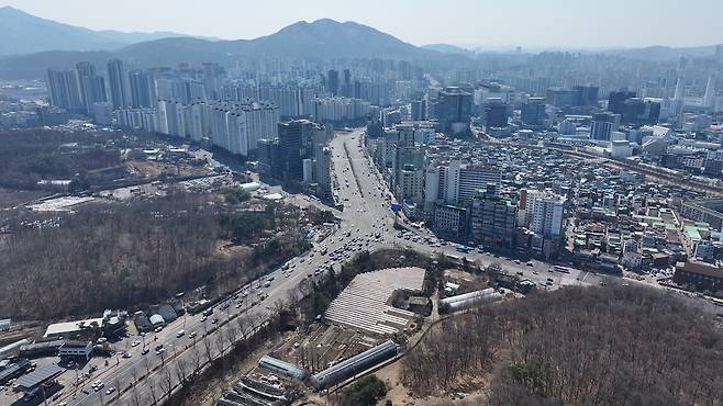 경기도 안양시 인덕원역 일대 전경. [윤병찬 PD]