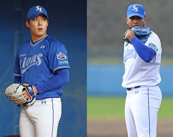 ▲ 원태인과 대니 레예스(왼쪽부터) ⓒ 삼성 라이온즈