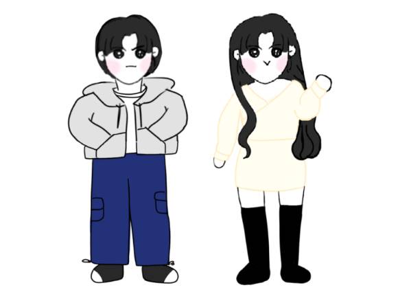 '에겐'과 '테토'라는 분류는 남성뿐만 아니라 여성에게도 동일하게 적용된다. 사진은 테토녀(왼쪽)와 에겐녀. [사진=네이버웹툰 @내쪼툰]