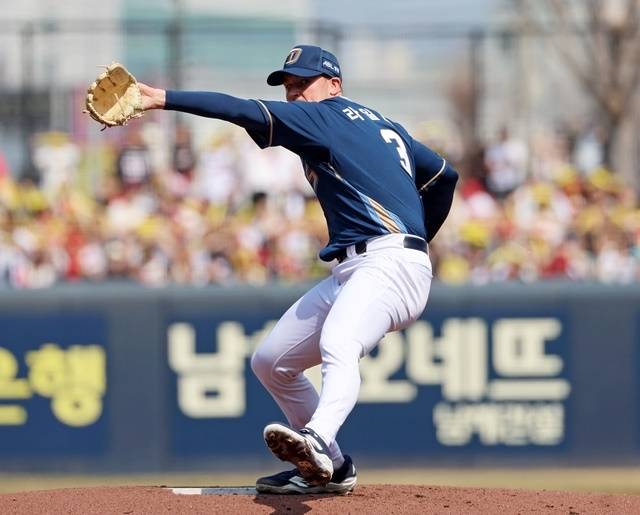 23일 광주 KIA전에서 시즌 첫 승을 올린 NC 라일리. 사진=연합뉴스