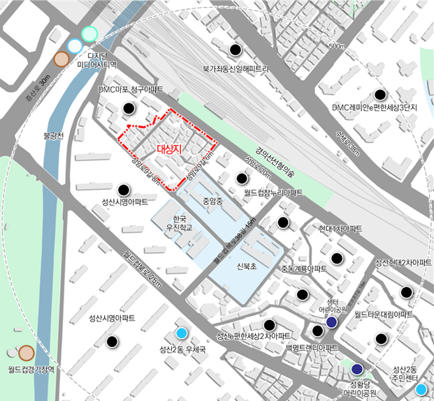마포구 중동 78번지 일대 위치도. 서울시 제공