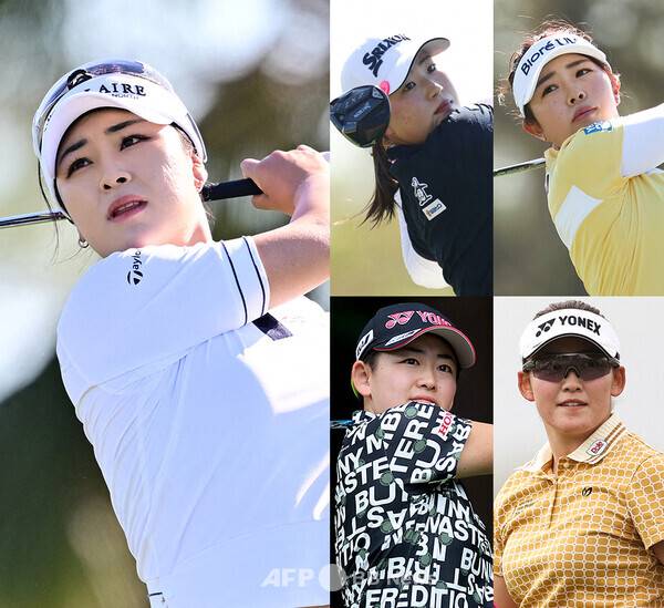 2025년 미국여자프로골프(LPGA) 투어 포드 챔피언십에 출전하는 윤이나 프로, 일본의 다케다 리오, 야마시타 미유, 이와이 아키에, 이와이 치사토(오른쪽). 사진제공=ⓒAFPBBNews = News1