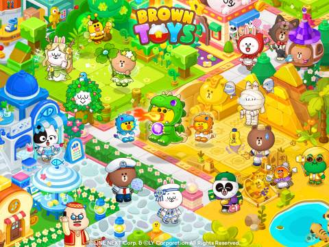 캐릭터 컬렉션 게임 '브라운 토이즈'. 라인넥스트 제공
