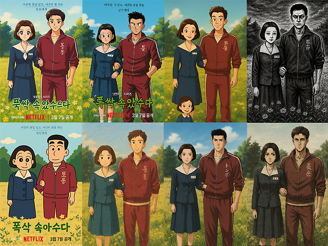 다양한 ‘폭싹 속았수다’ 패러디 포스터. [사진 출처 = 온라인 커뮤니티]