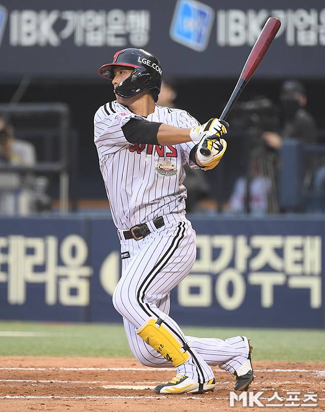 LG 송찬의는 최근 쾌조의 타격감을 과시 중이다. 사진=천정환 기자