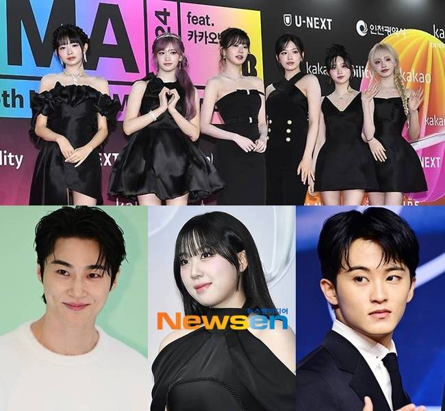 위쪽부터 시계방향으로 그룹 아이브, NCT 마크, 이영지, 변우석/뉴스엔DB