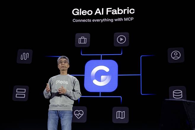 송창현 현대자동차·기아 AVP(미래자동차플랫폼)본부장 사장이 28일 서울 코엑스에서 열린 ‘플레오스 25’에서 키노트 스피치를 진행하고 있다.현대차그룹