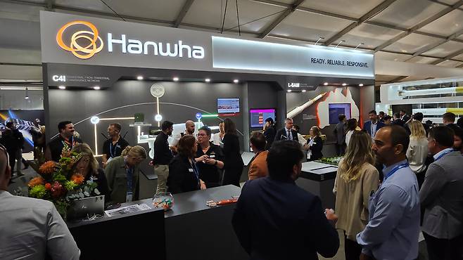 호주 아발론 에어쇼의 한화 전시장./박성우 기자