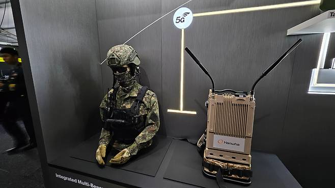 한화가 공개한 5G C4I 장비./박성우 기자.