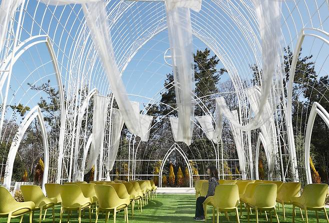 ‘산이정원’에 있는 예식장. 박미향 기자